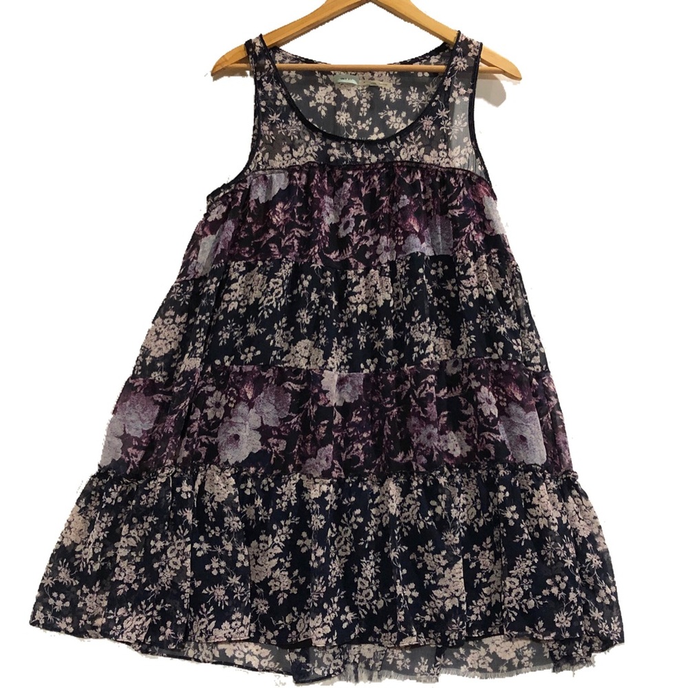 UO Kimchi Blue Floral Prairie Rose Tunic Babydoll Dress - Picture 2 of 9